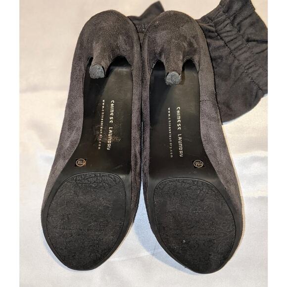 CHINESE LAUNDRY Womens Taffany Gray Vegan Suede Booties High Stiletto Heels 11M - Picture 5 of 6